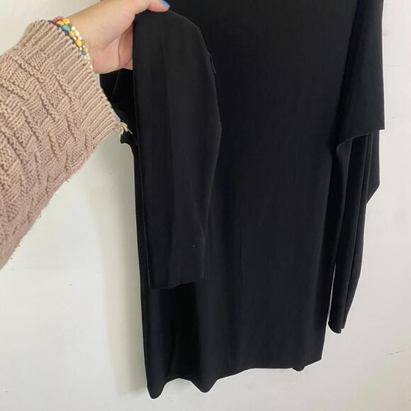 NORMA KAMALI All In One black cowl neck long sleeve dress sz L - Picture 2 of 7